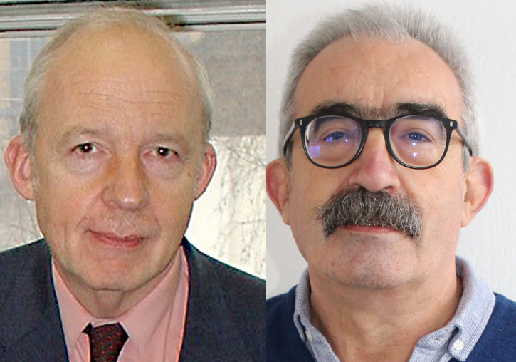 (D’esquerra a dreta). Els investigadors Mike Rigby (London South Bank University) i Miguel Angel García Calavia (Universitat de València).